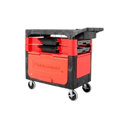 Rubbermaid Commercial Rubbermaid 6180-88 Black Trades Cart with Locking Cabinet FG618088BLA